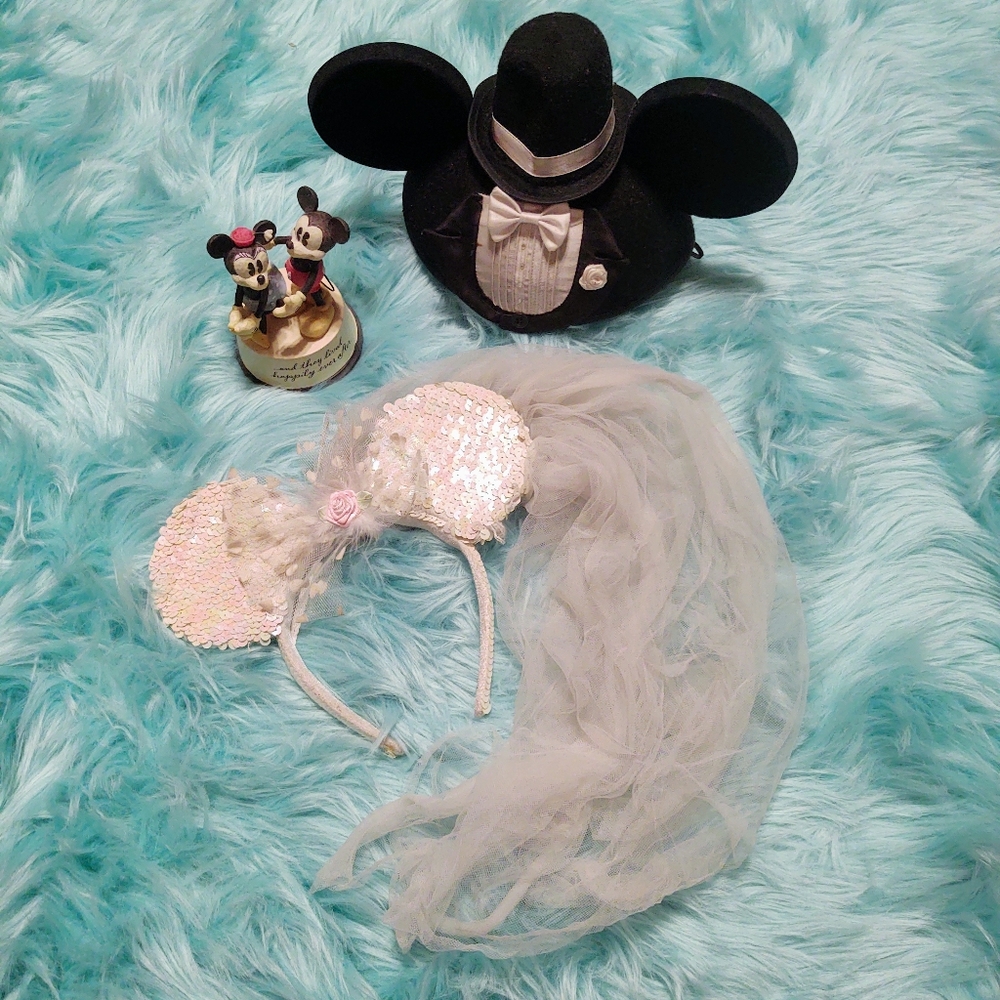Disney Bridal Mickey Minnie Wedding Ears Set